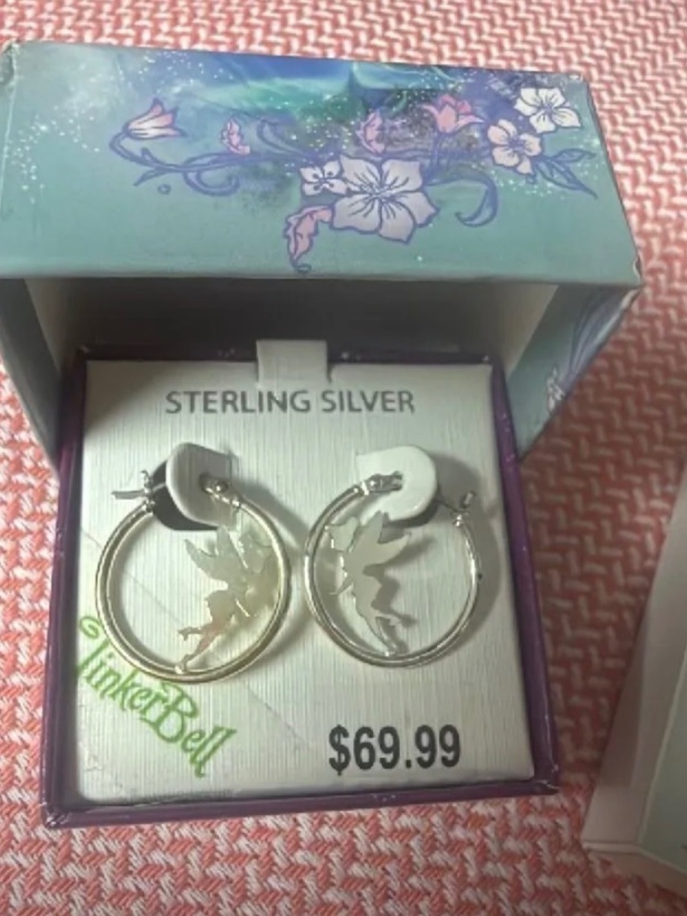 NWT Disney Tinker Bell Earrings Sterling Silver